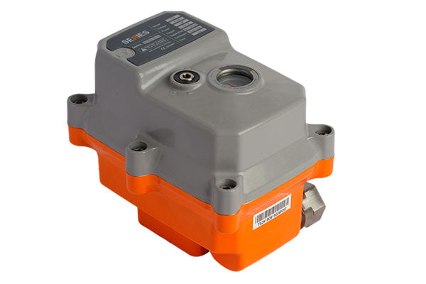 Explosion-proof electric actuator EXD20 with a gray and orange housing.